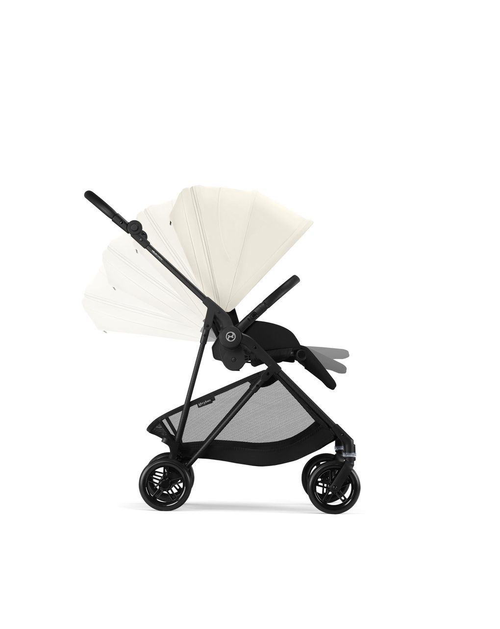 Passeggino melio carbon b/canvas white-light beige - cybex