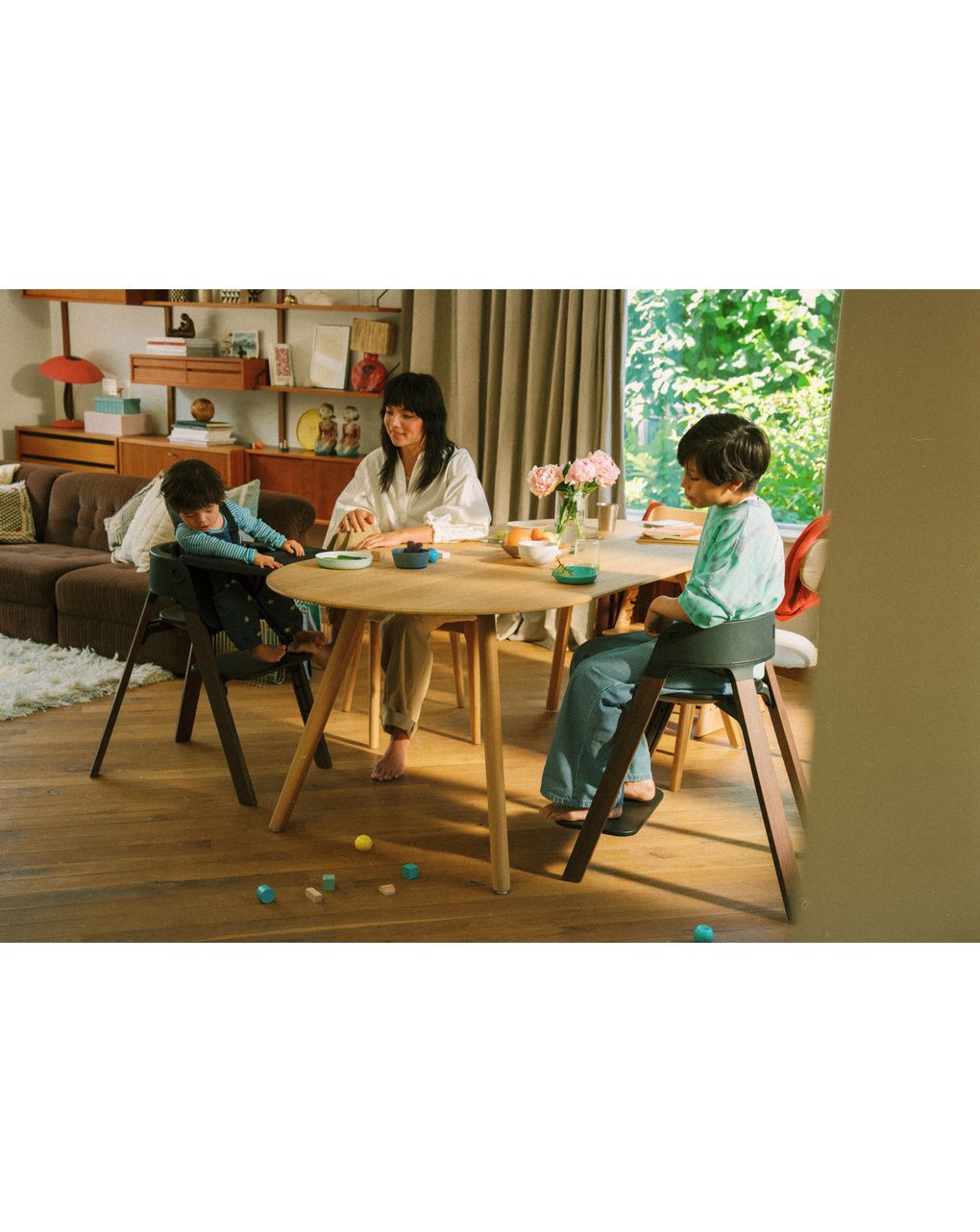 Seggiolone steps™ black warm brown- stokke