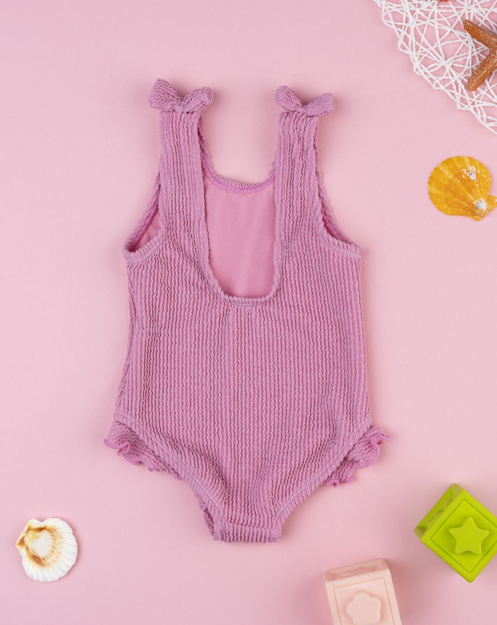 Costume intero bimba rosa con lurex