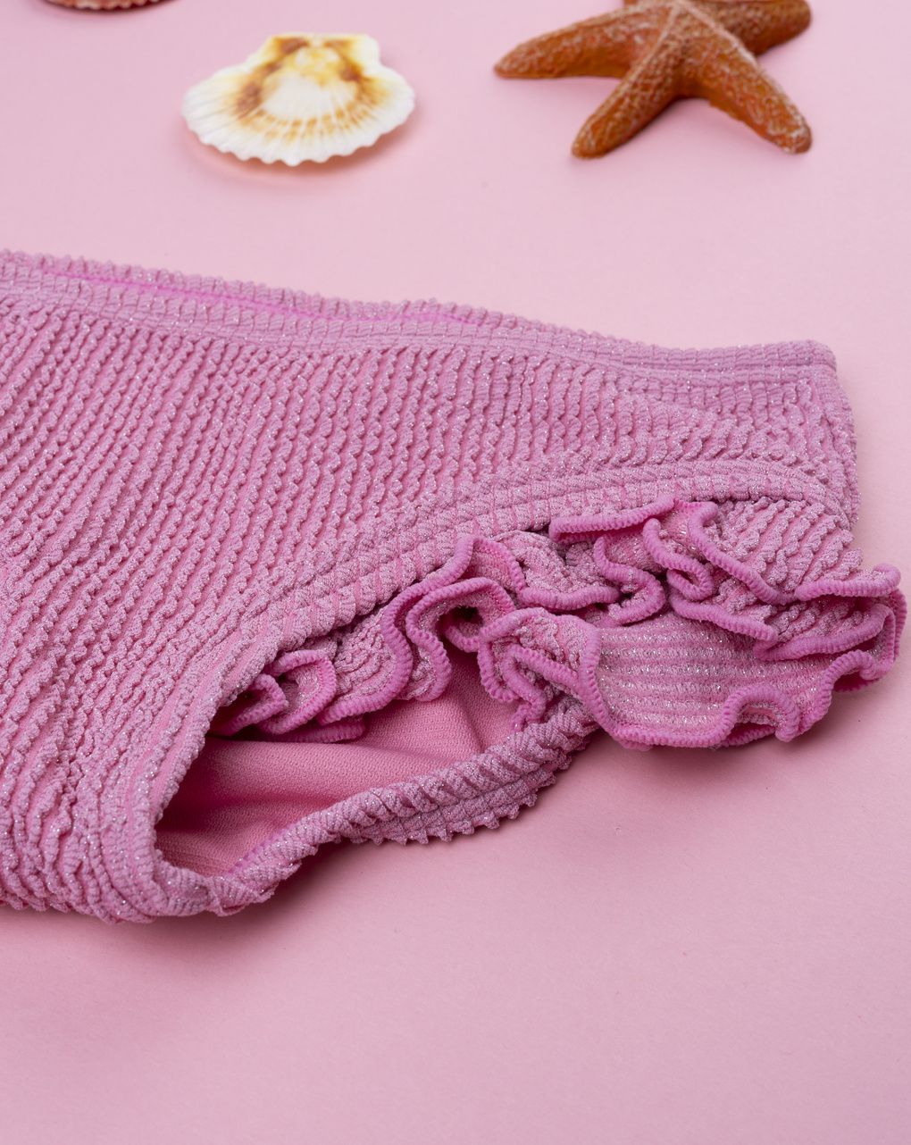 Costume slip bimba rosa con lurex