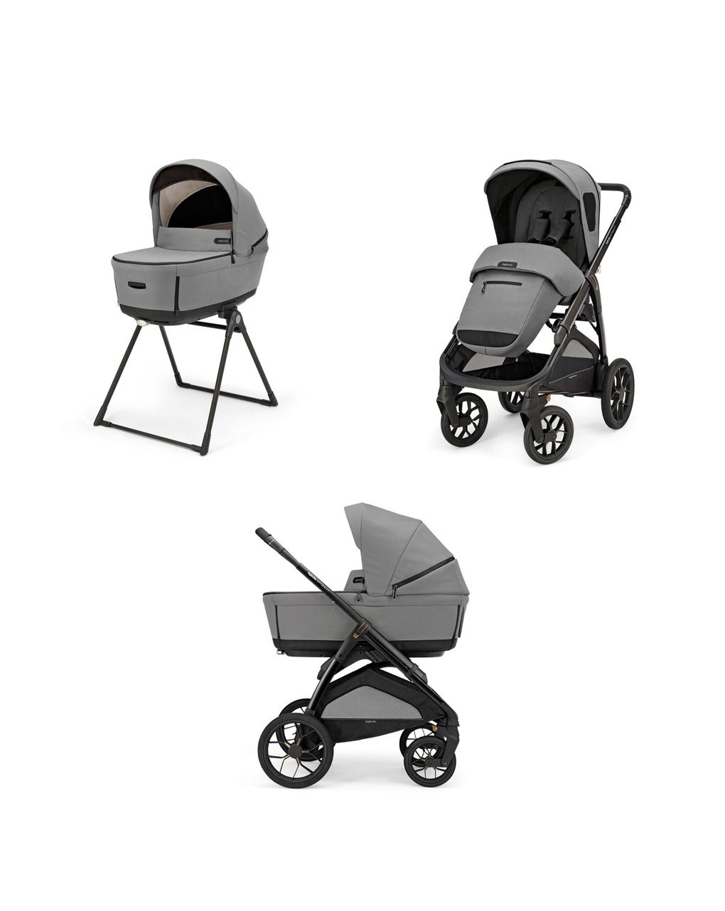 Aptica xt system duo - canyon grey con telaio nero - inglesina