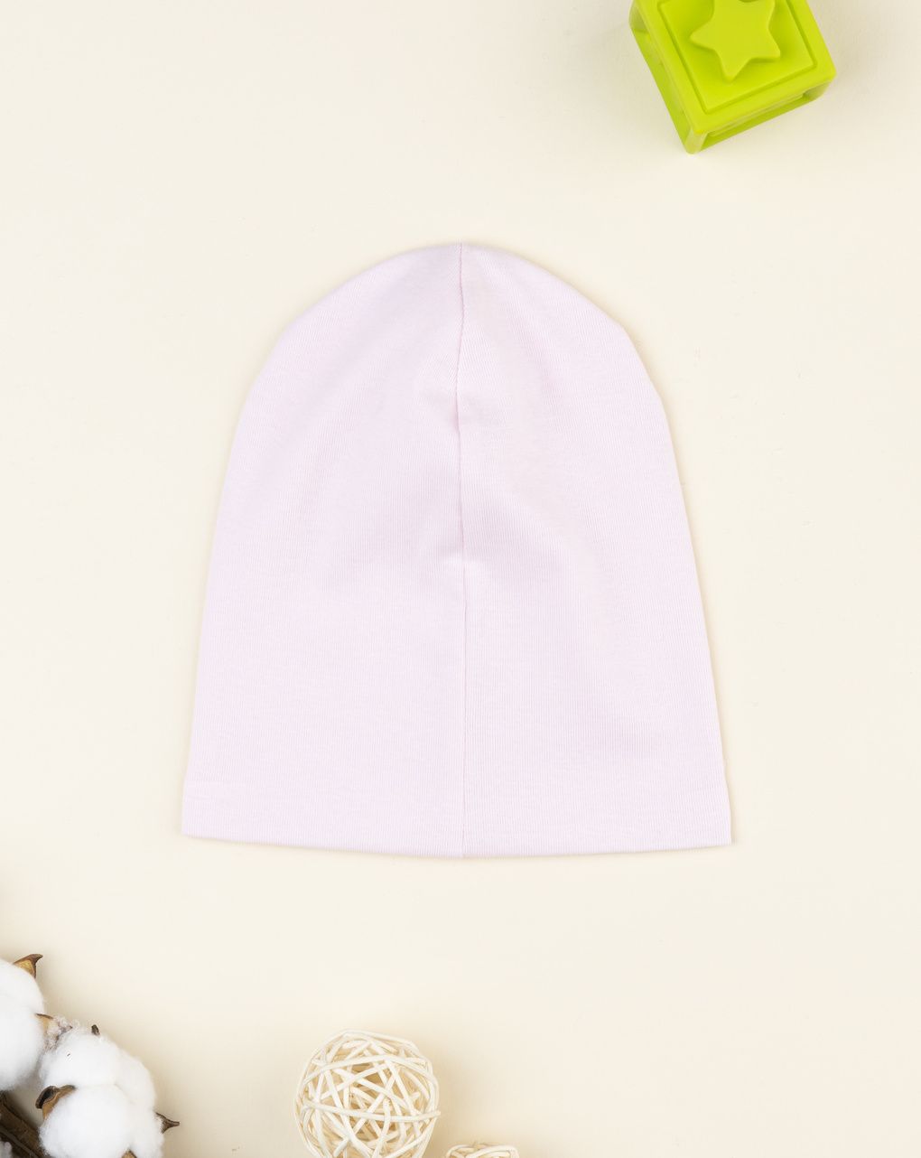 Berretto bambina rosa patch fiore