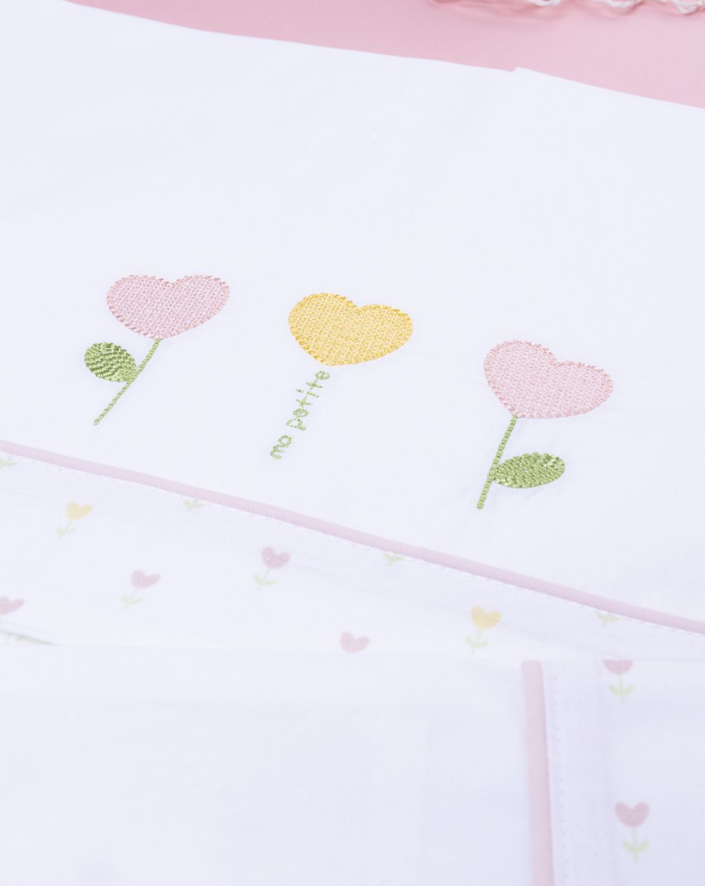 Set 3 pz culla/carrozzina fiori bimba