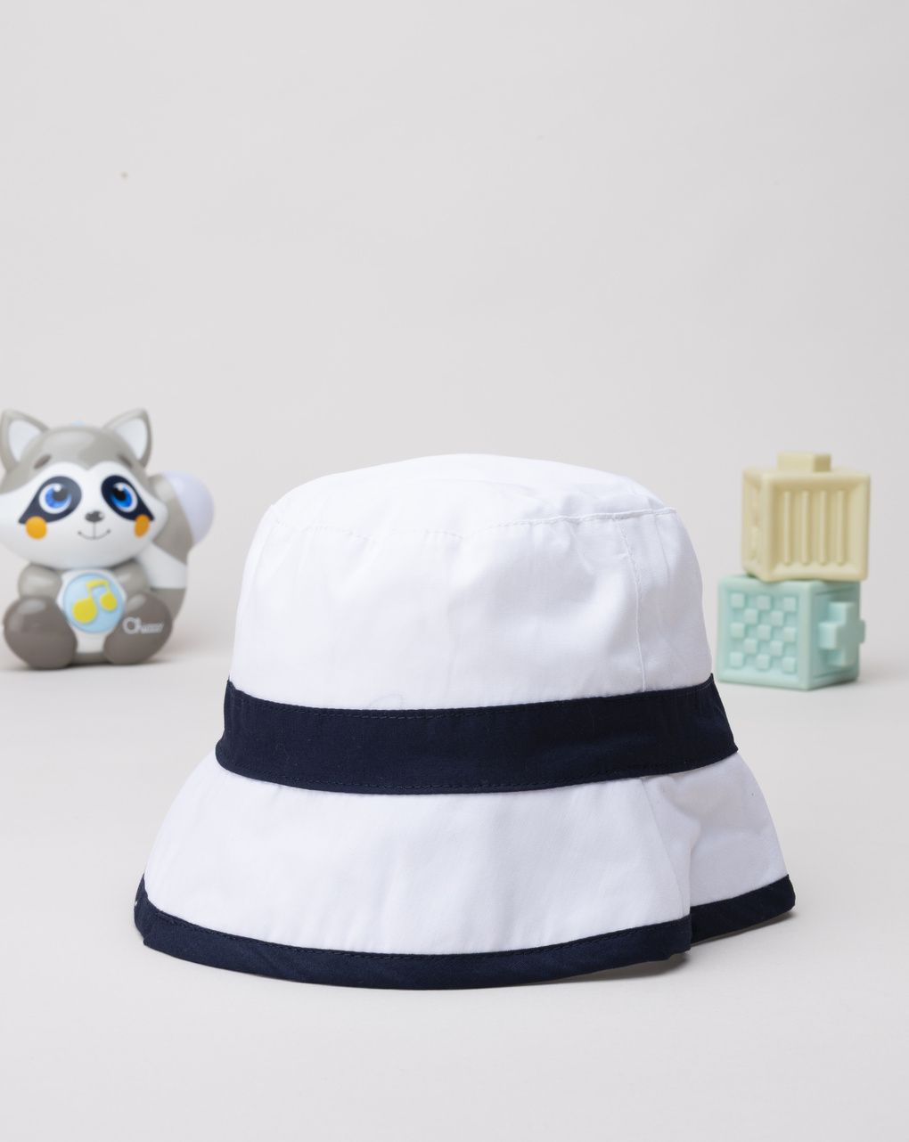 Cappello bimba bianco/blu