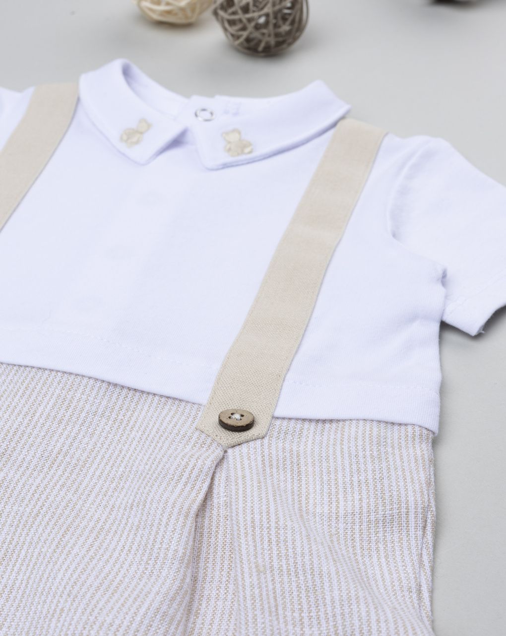 Tutina bimbo beige effetto doppio