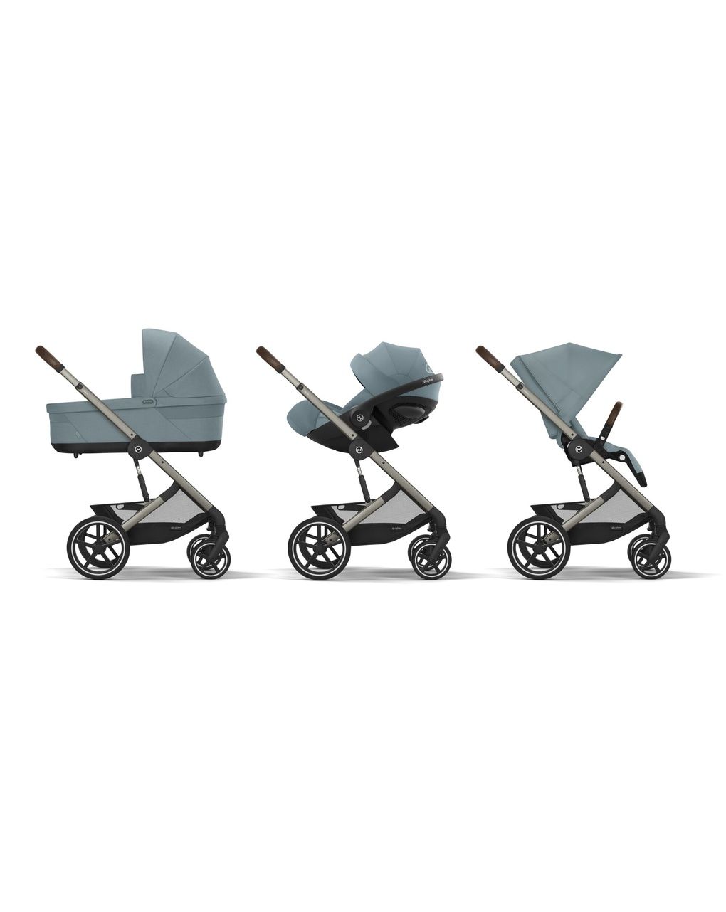 Trio balios s lux tpe stormy blue nav cots cloud g pls blue+adattatori- cybex