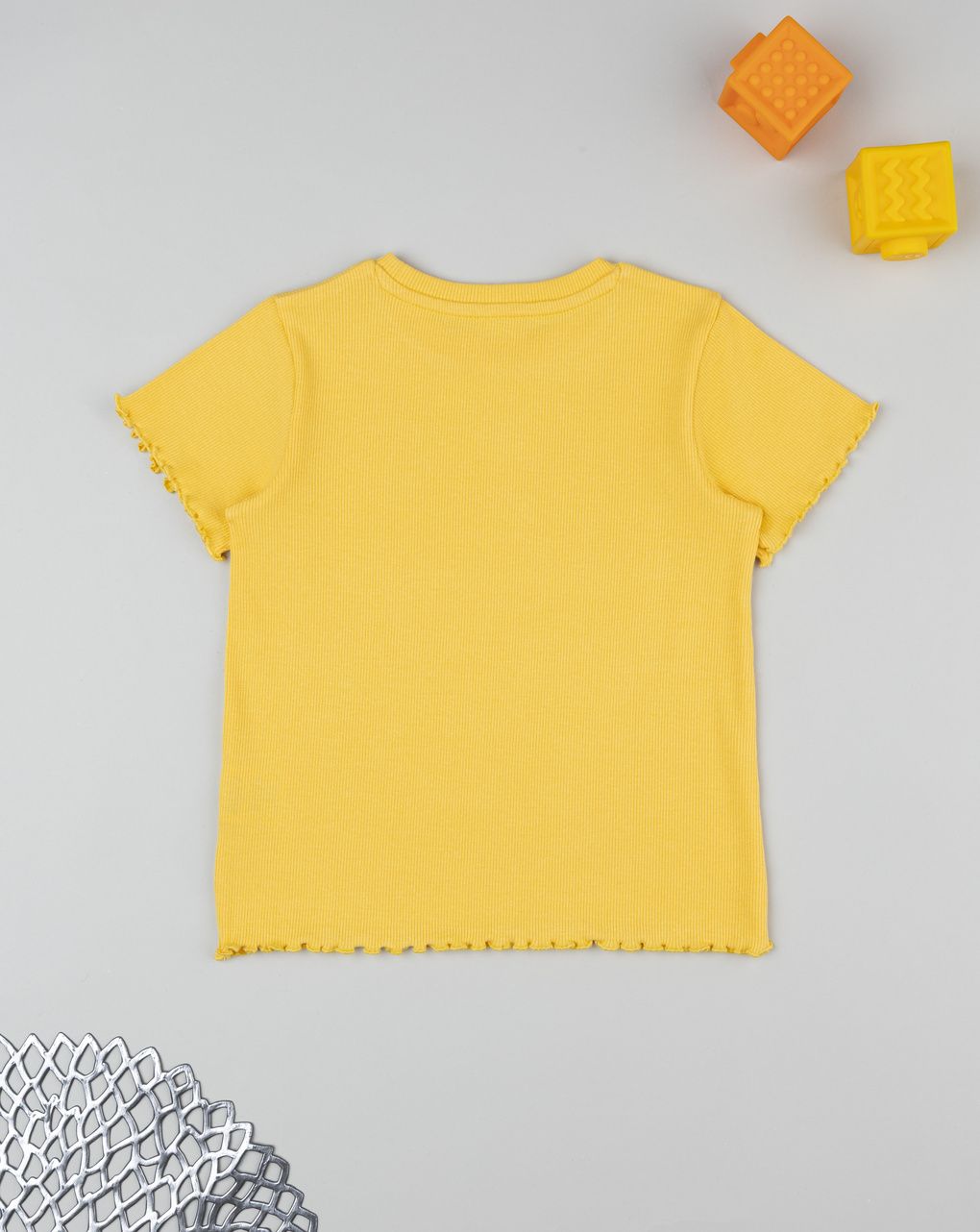 T-shirt bimba gialla mezza manica