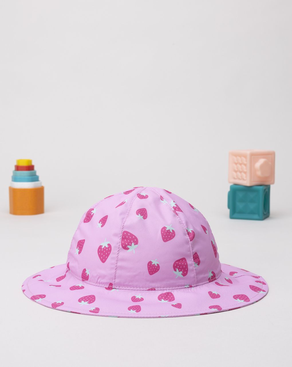 Cappello mare bimba rosa fragole