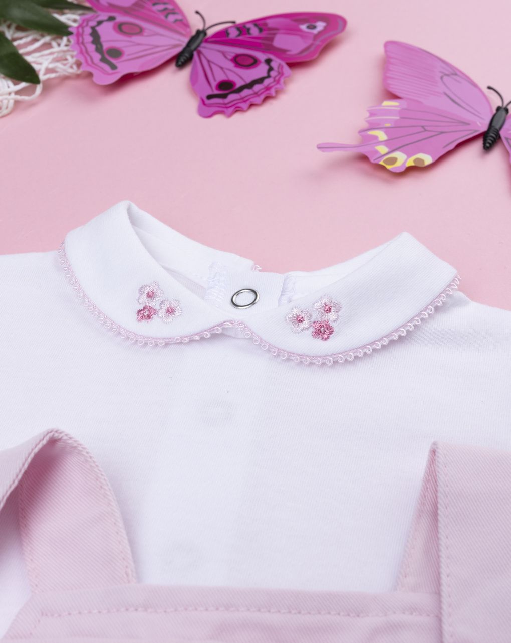 Completo bimba salopette rosa