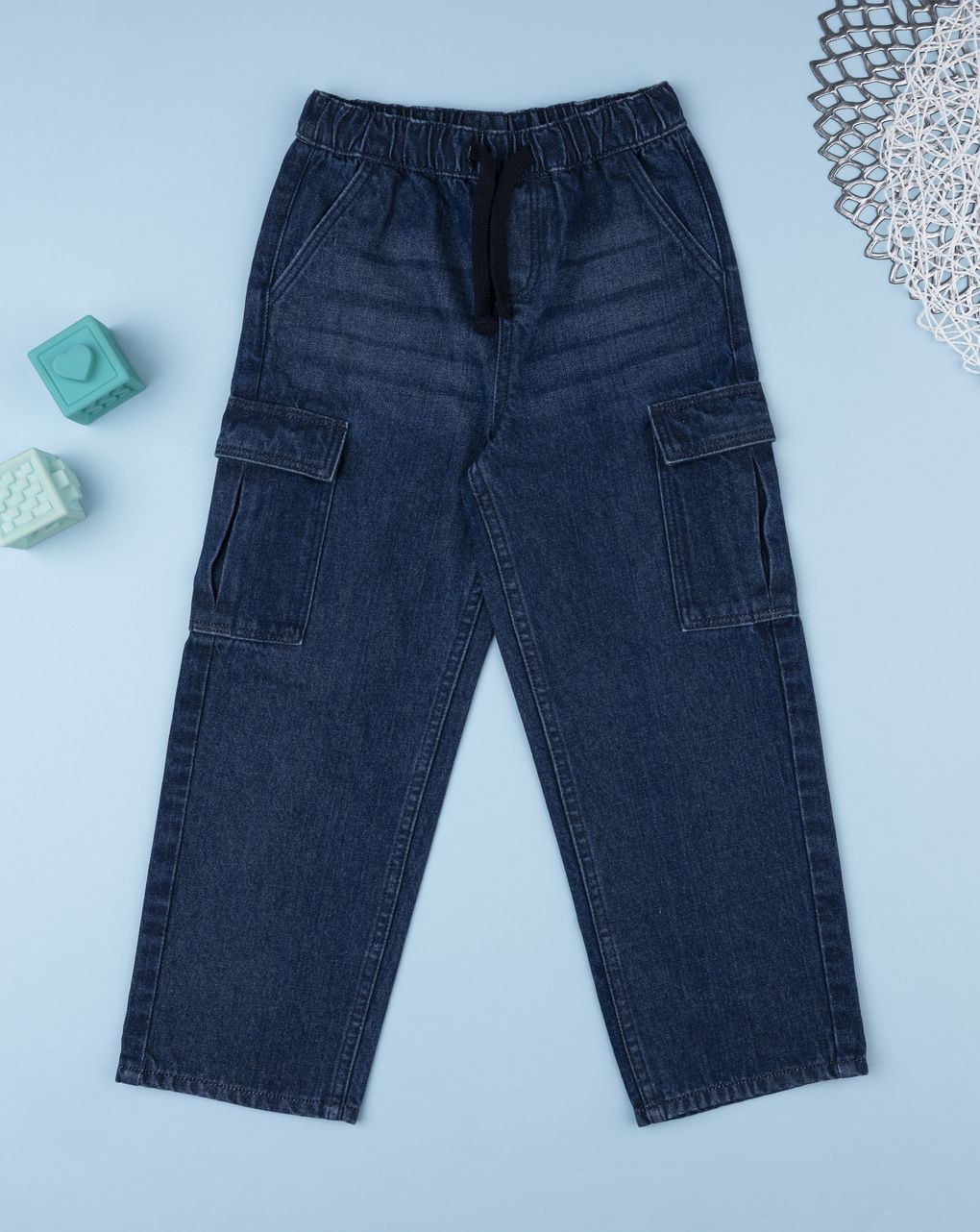 Pantaloni denim bambino con tasconi