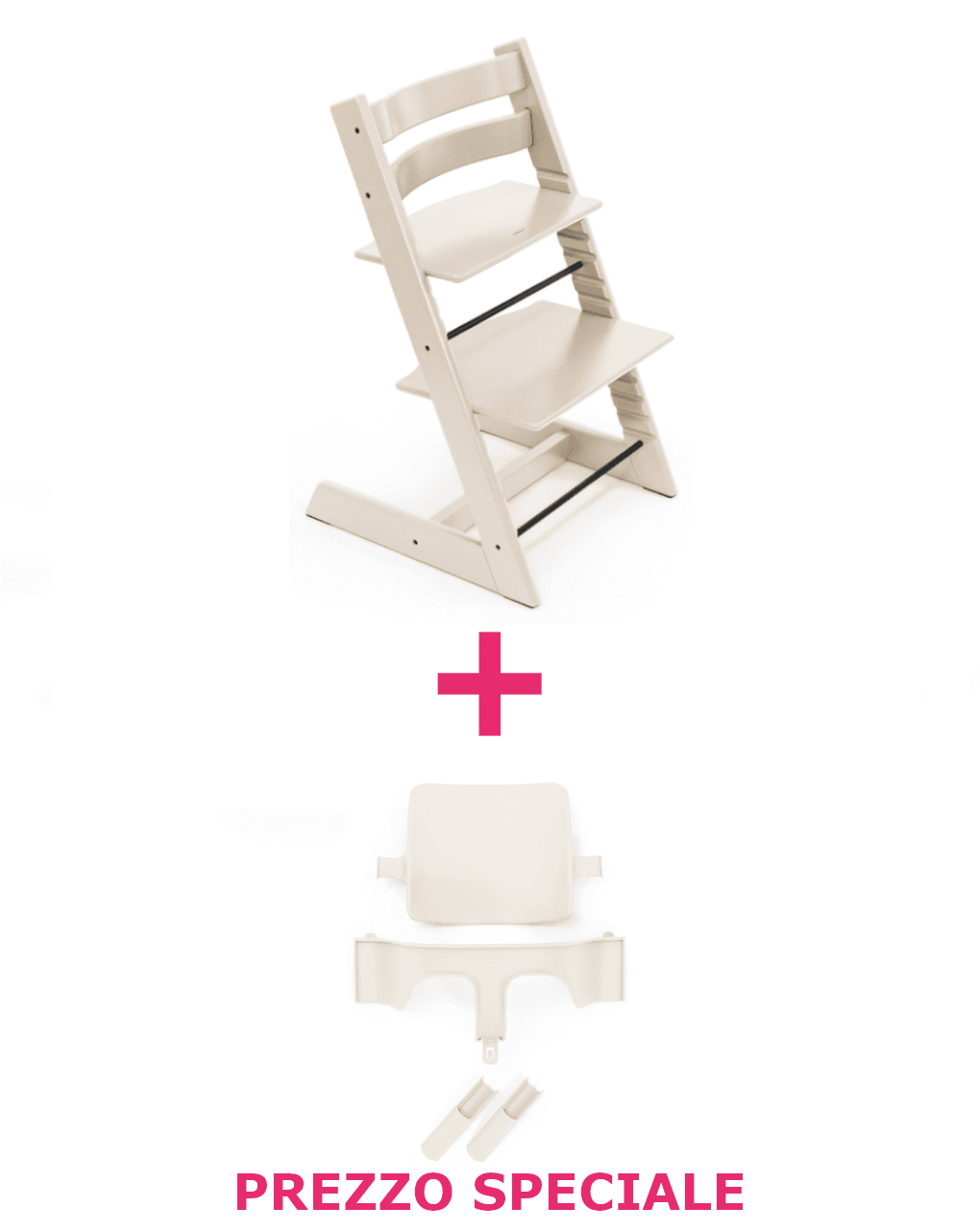 Tripp trapp® vanilla white + babyset – personalizzabile – stokke®