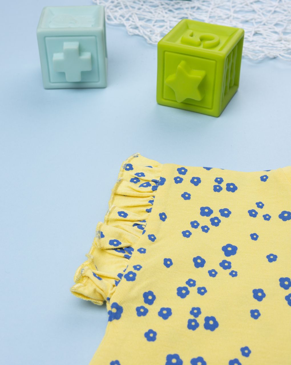 T-shirt gialla maniche frill bimba