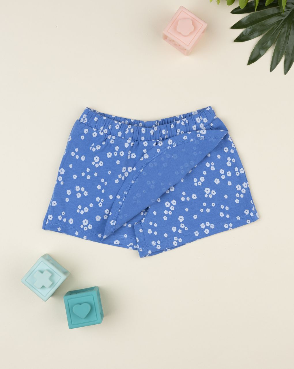 Gonna pantalone bambina blu fiori allover