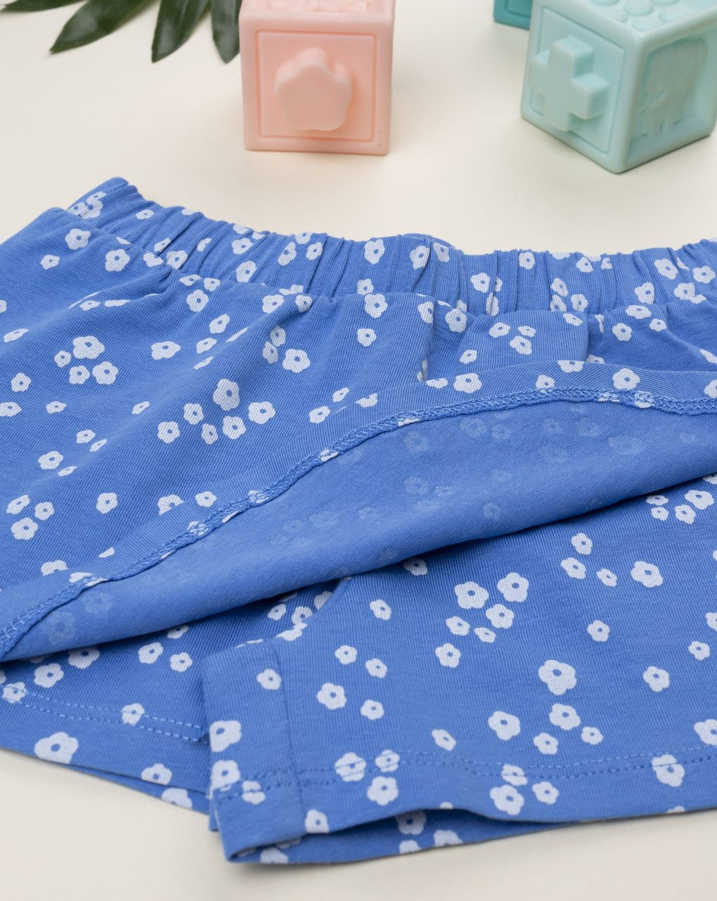 Gonna pantalone bambina blu fiori allover