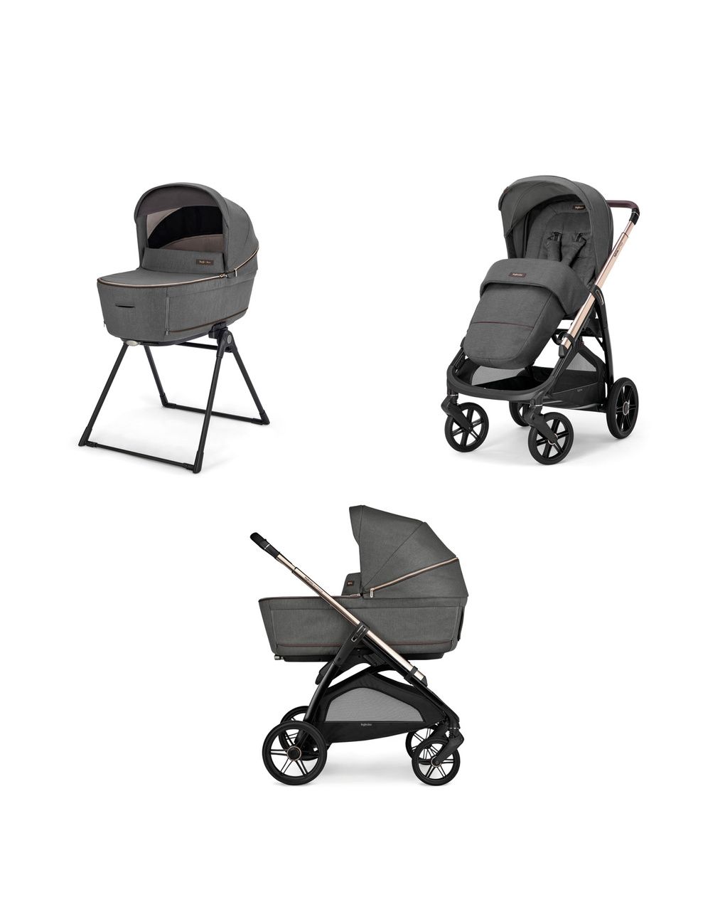 Sistema modulare aptica duo colore velvet grey con telaio palladio - inglesina