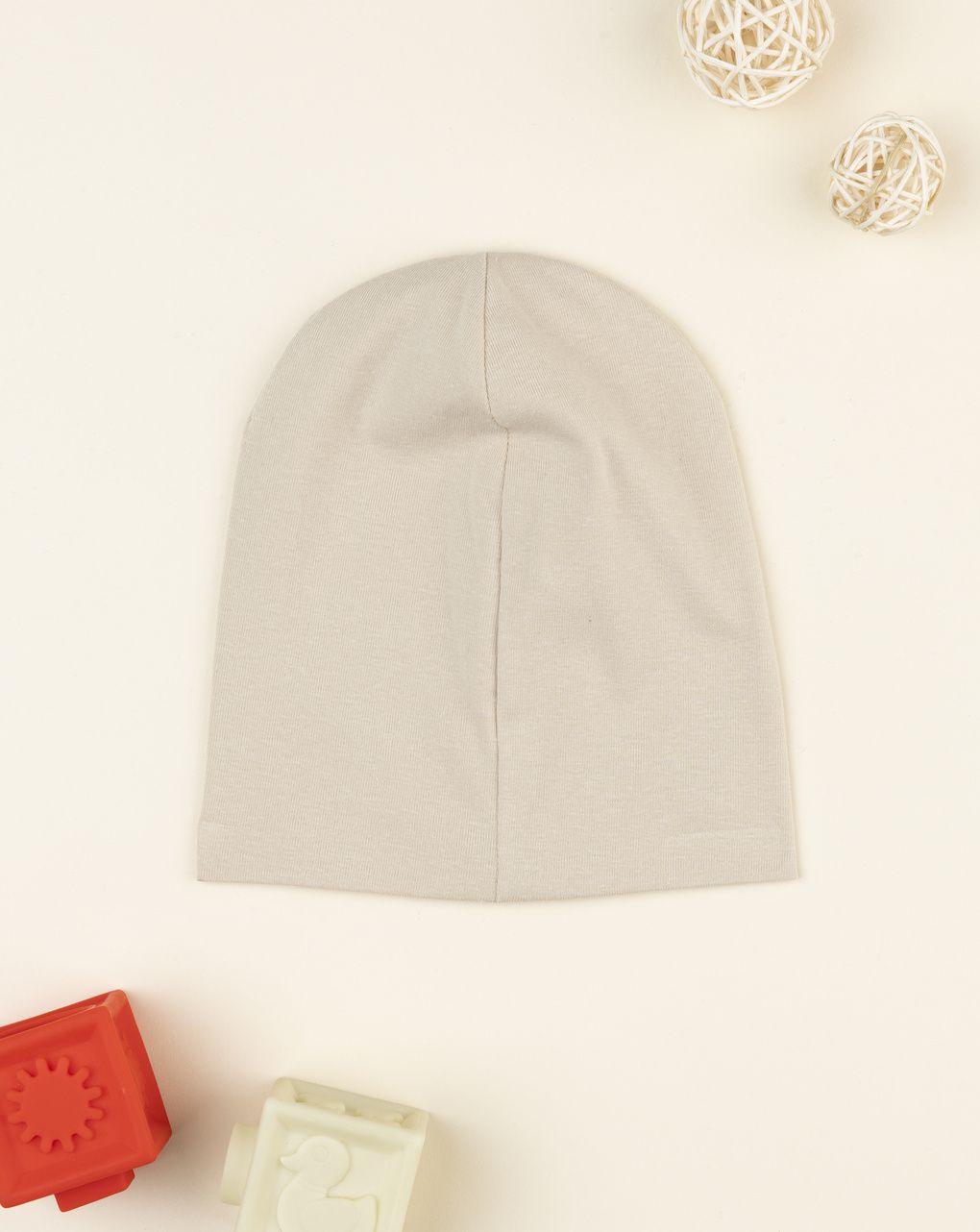 Berretto bambino beige patch dinosauro