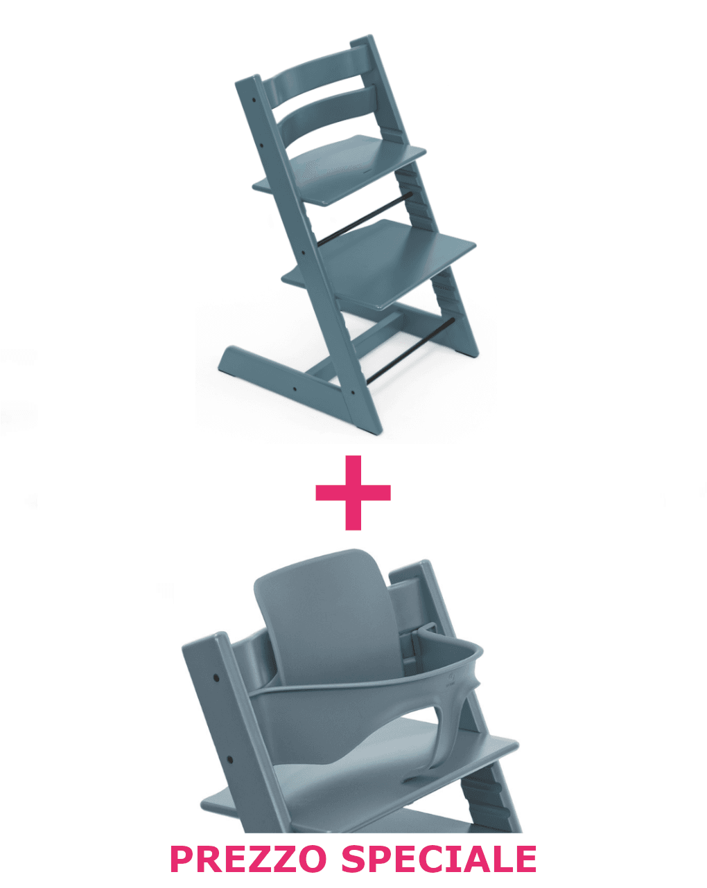 Tripp trapp® fjord blue + babyset – personalizzabile – stokke®