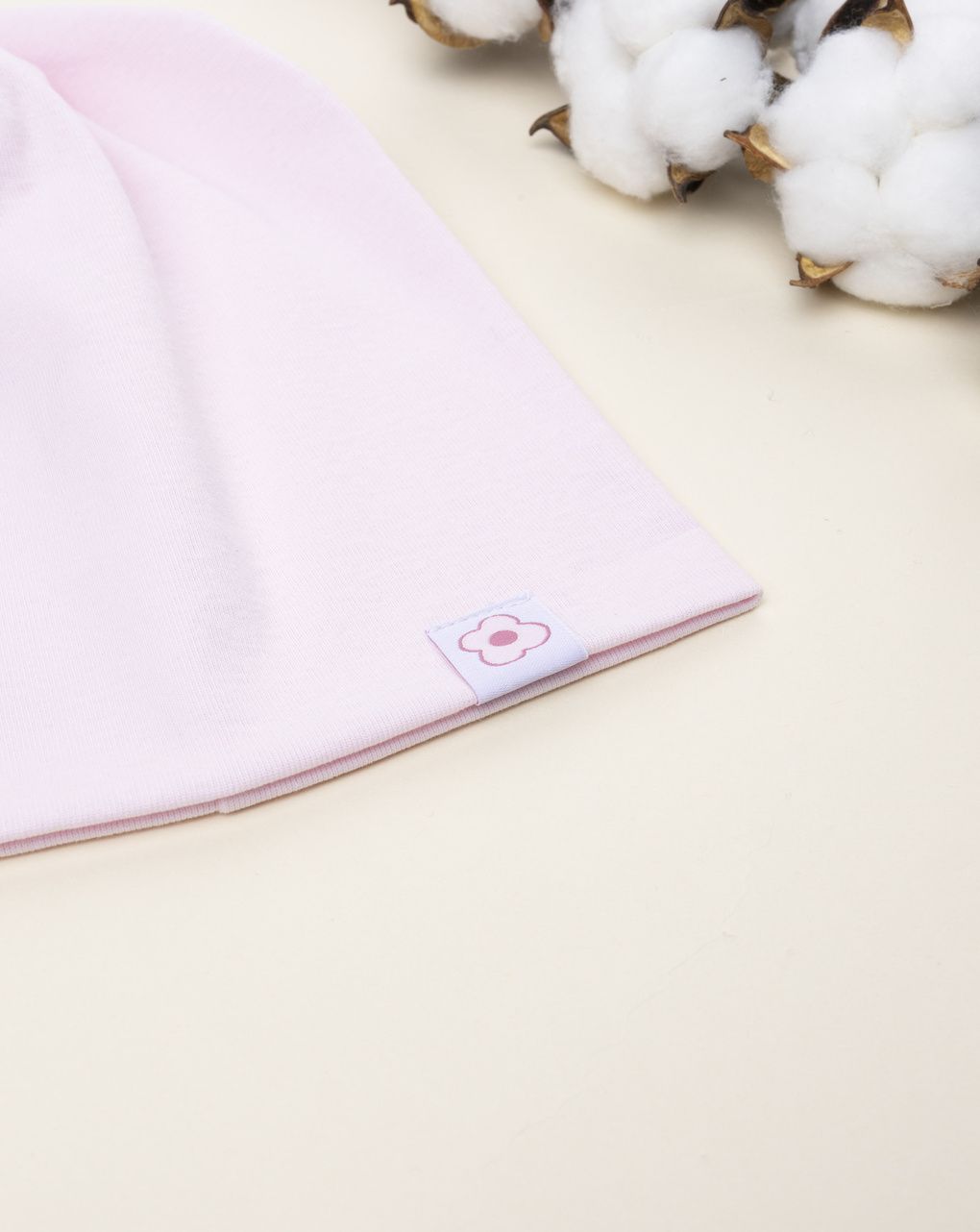 Berretto bambina rosa patch fiore