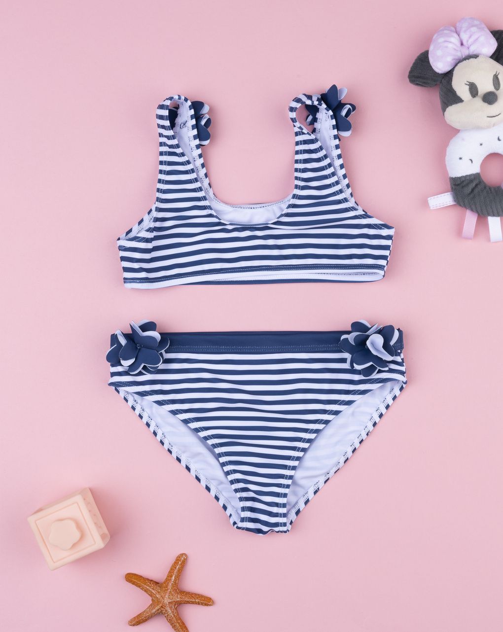 Costume due bimba bianco/blu