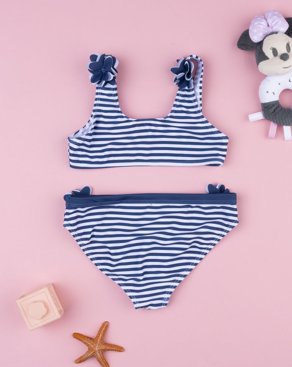 Costume due bimba bianco/blu