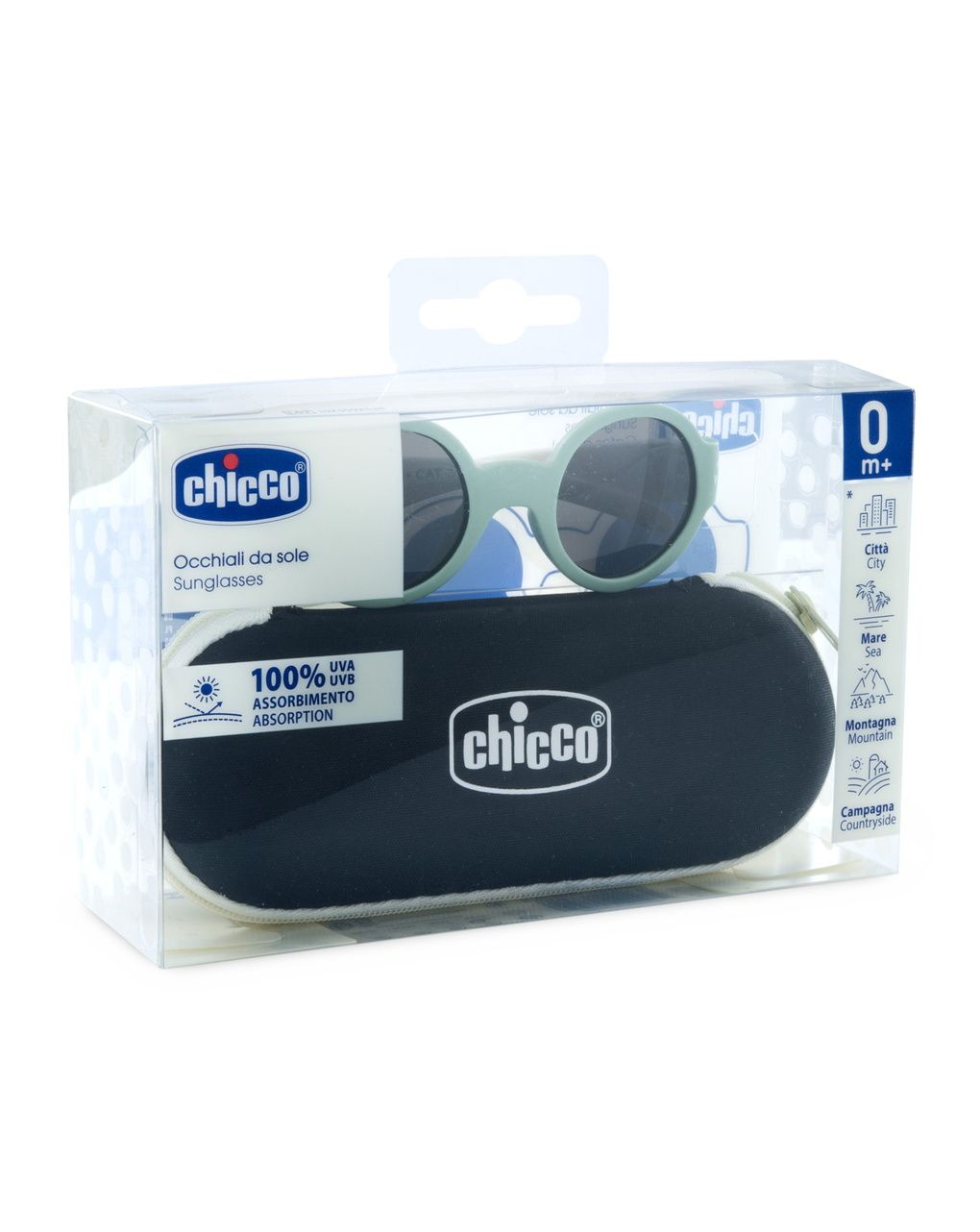 Occhiale da sole verde con lenti fumè 0m+ - chicco