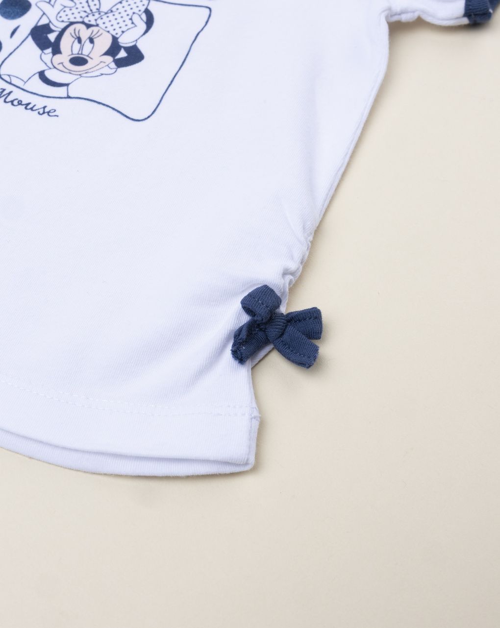 T-shirt bimba bianca minnie blu