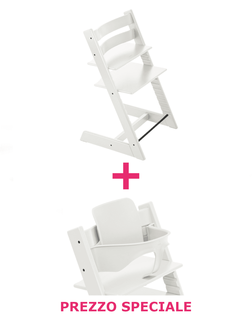 Tripp trapp® bianco + babyset – personalizzabile – stokke®