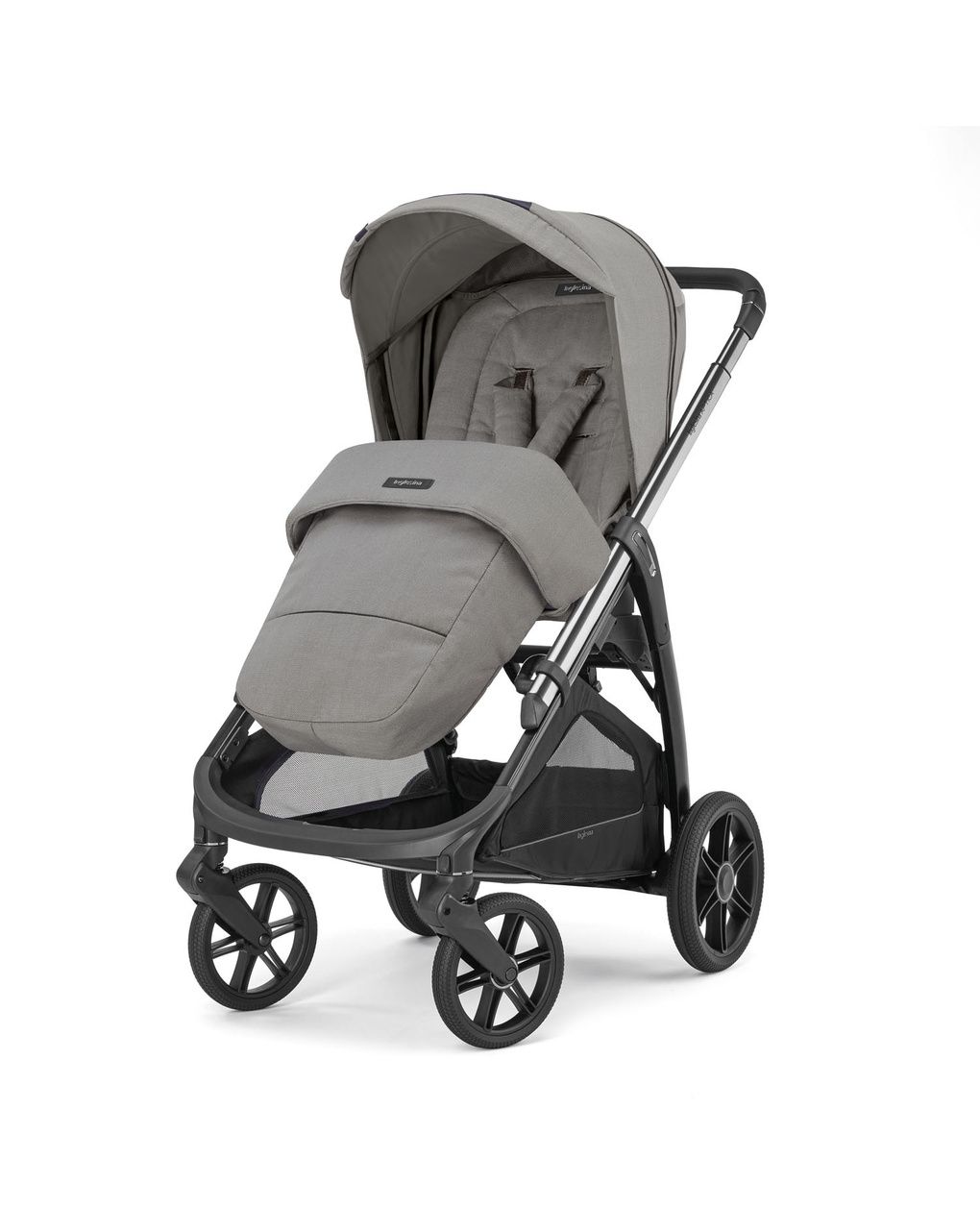 Sistema modulare aptica system quattro - platinum grey con telaio litio e seggiolino auto darwin infant - inglesina