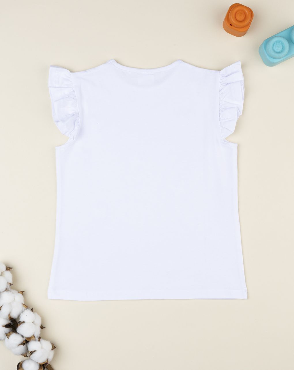 T-shirt bambina bianca con farfalle applicate