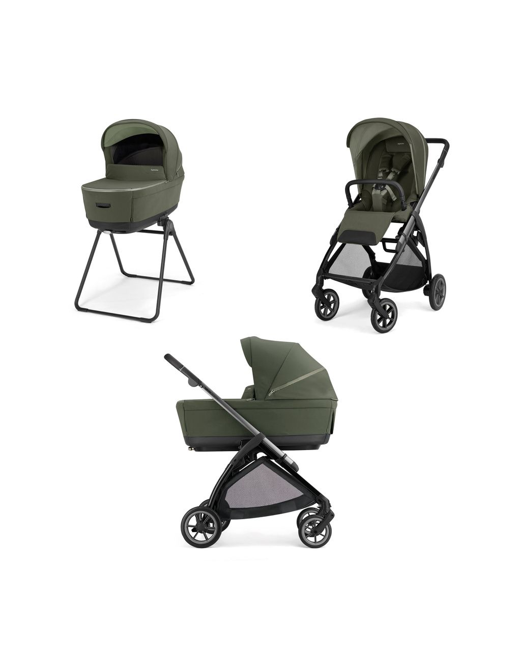 Electa system duo - loft green con telaio iron - inglesina