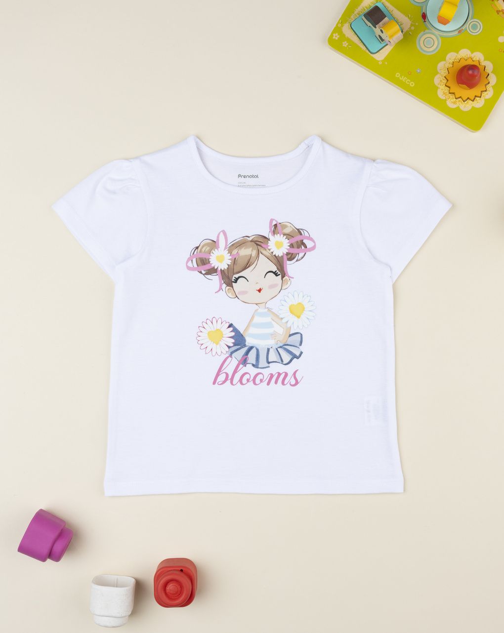 T-shirt bimba bianca stampata