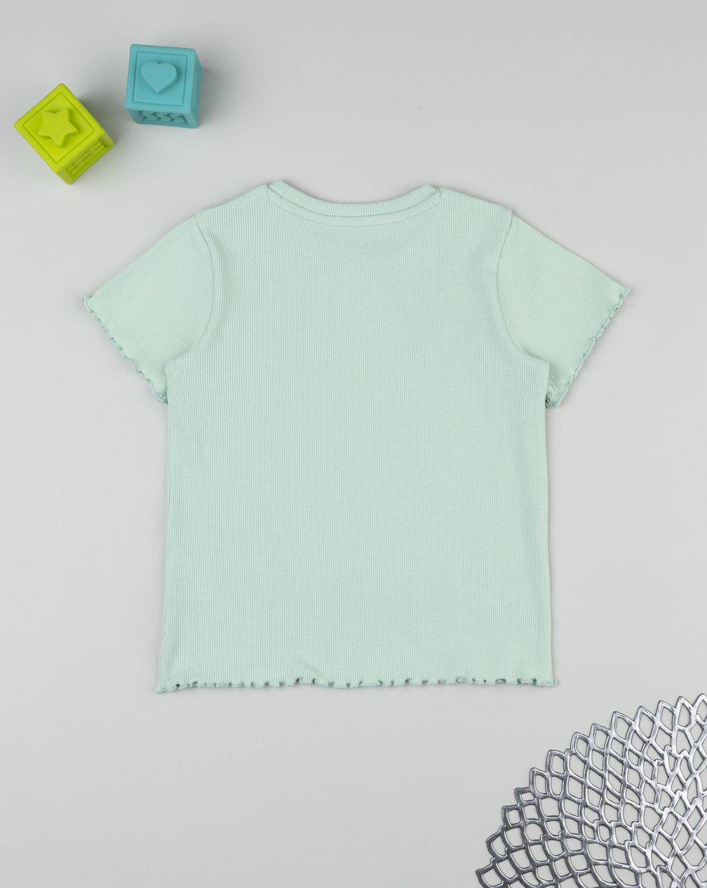 T-shirt bimba verde mezza manica