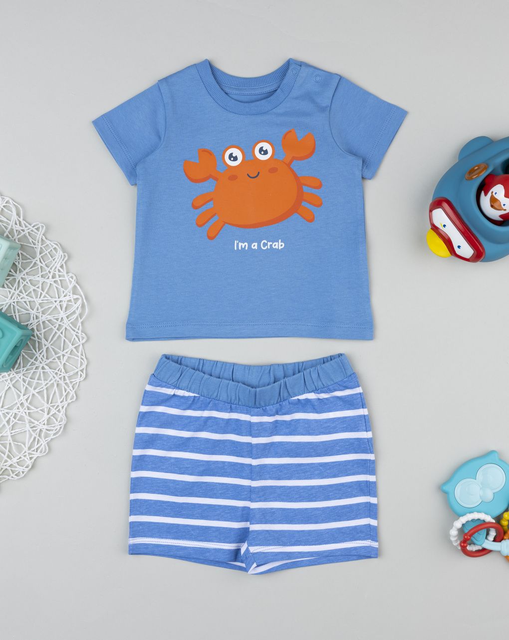 Completo estivo bimbo blu granchio