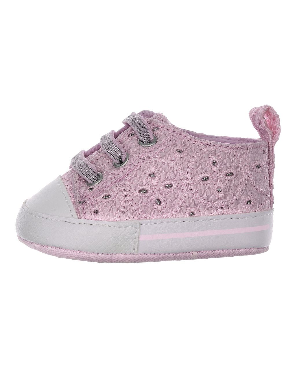 Sneaker neonato con stringhe elasticizzate