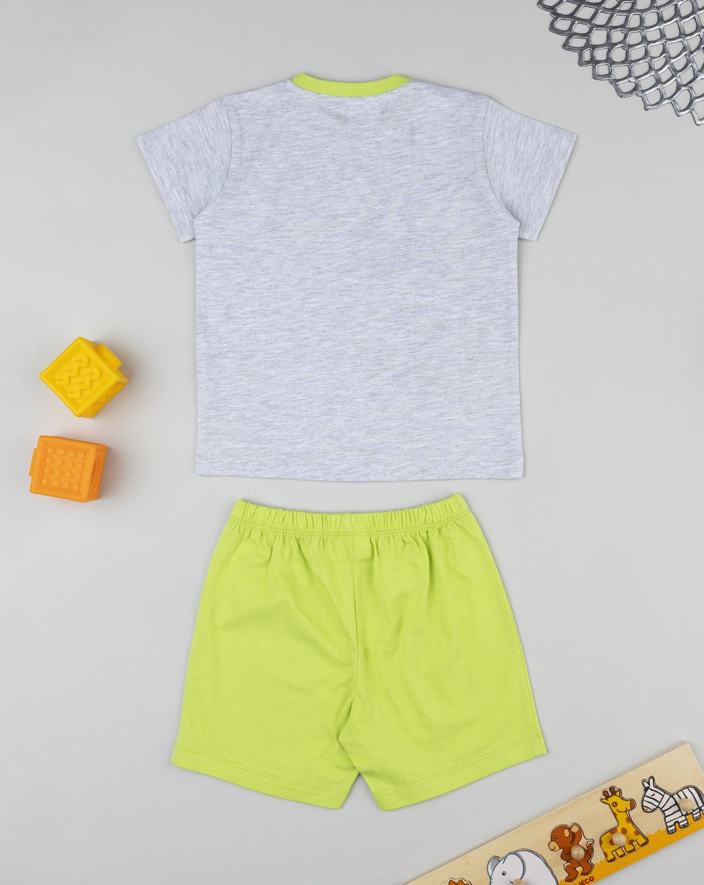 Pigiama bimbo grigio/verde