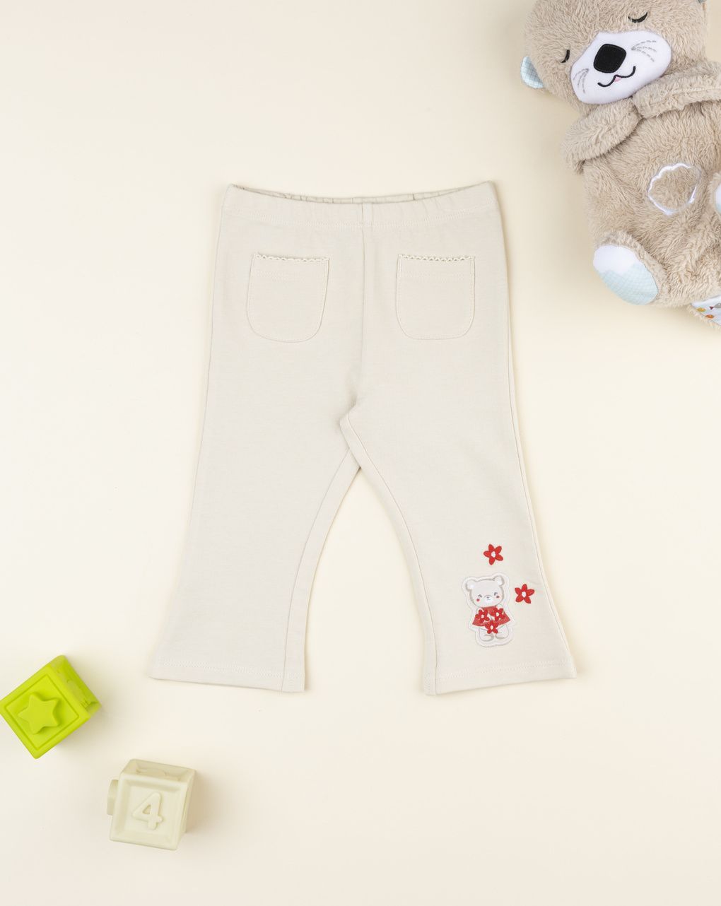 Pantaloni zampa beige bimba