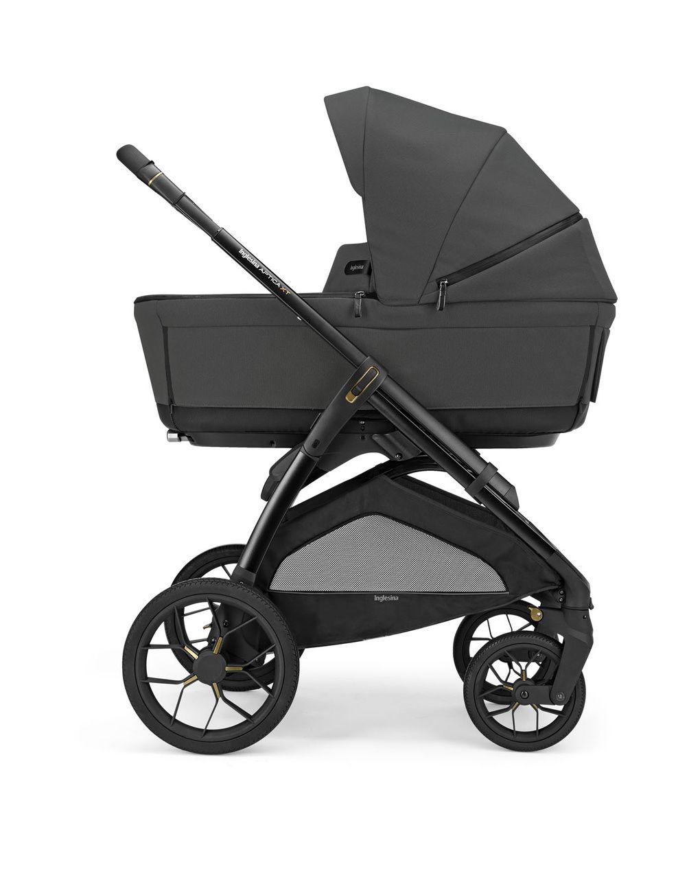 Aptica xt system quattro - magnet grey con telaio nero e seggiolino auto darwin infant - inglesina