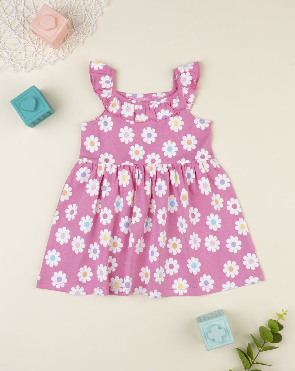 Abito rosa bimba margherite