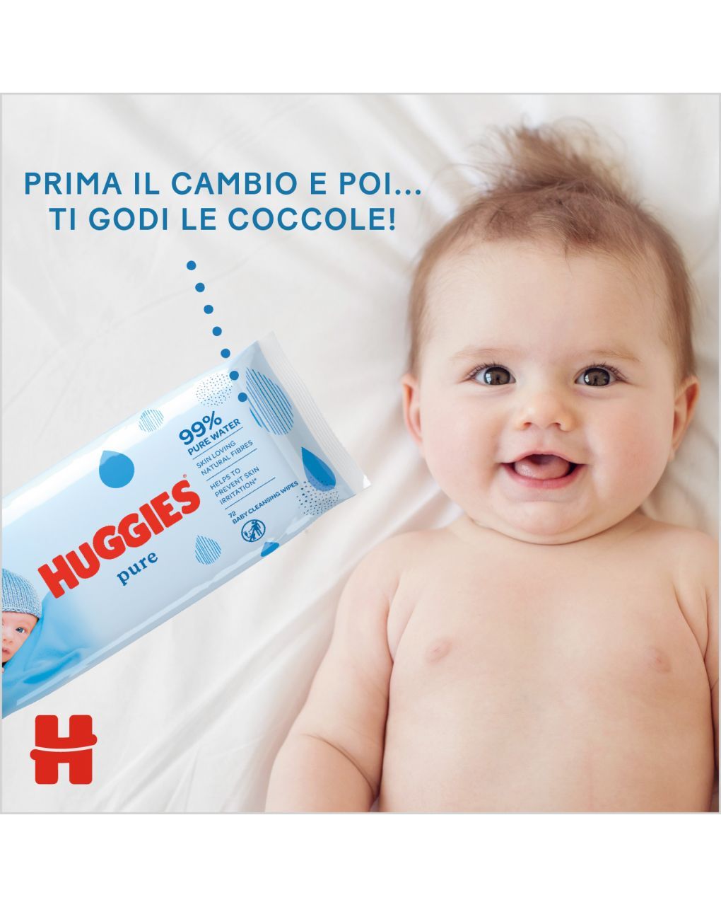 Salviette pure umidificate per bambini 3 pacchi da 56 pezzi - huggies