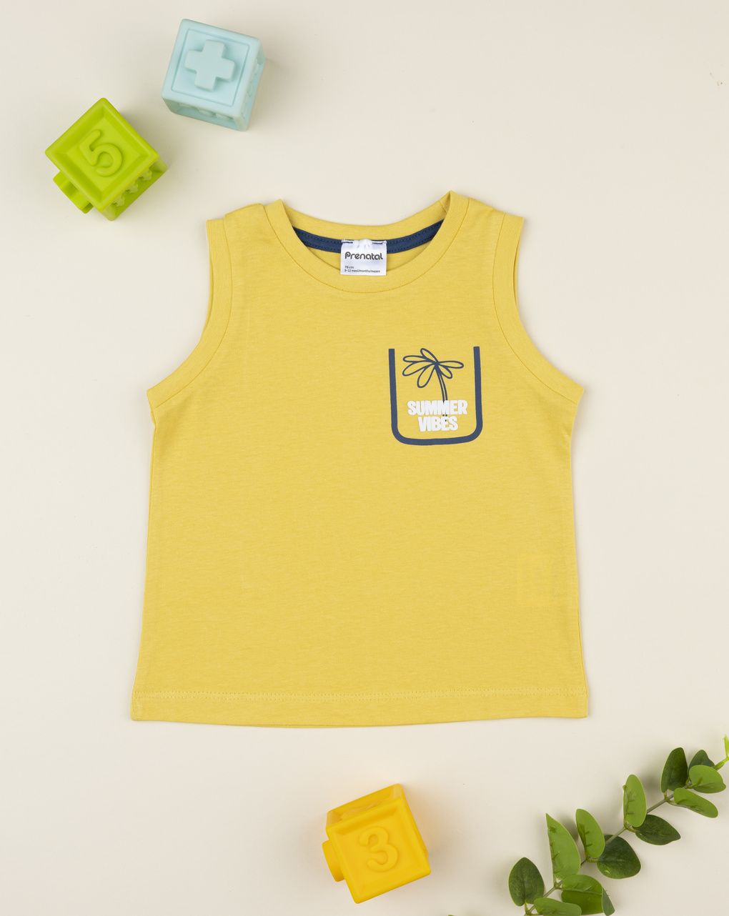 Canotta bimbo gialla con stampa