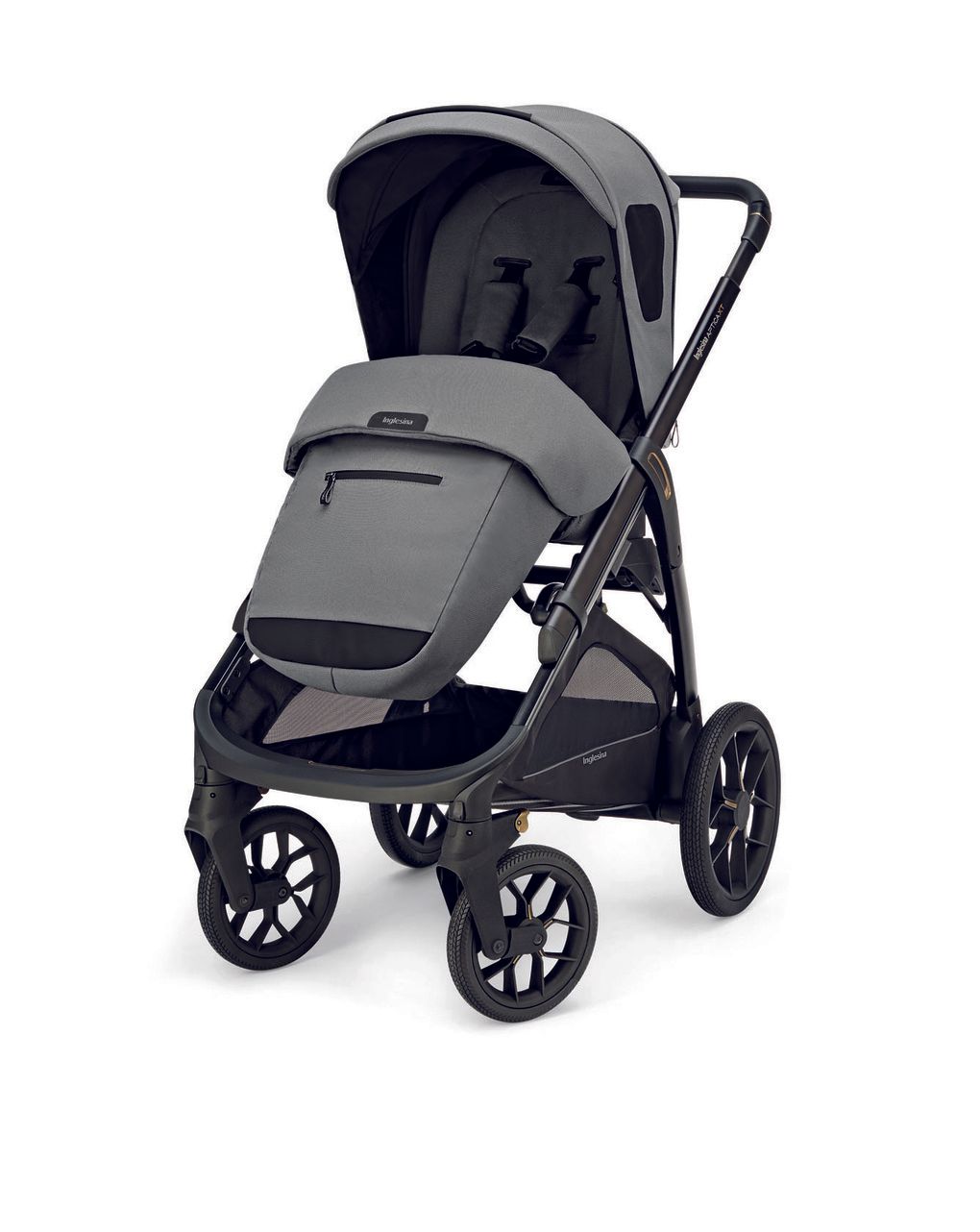 Aptica xt system quattro - canyon grey con telaio nero e seggiolino auto darwin infant - inglesina