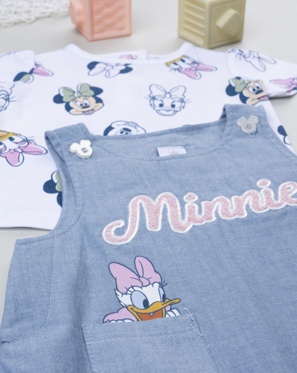 Completo salopette bimba disney minnie