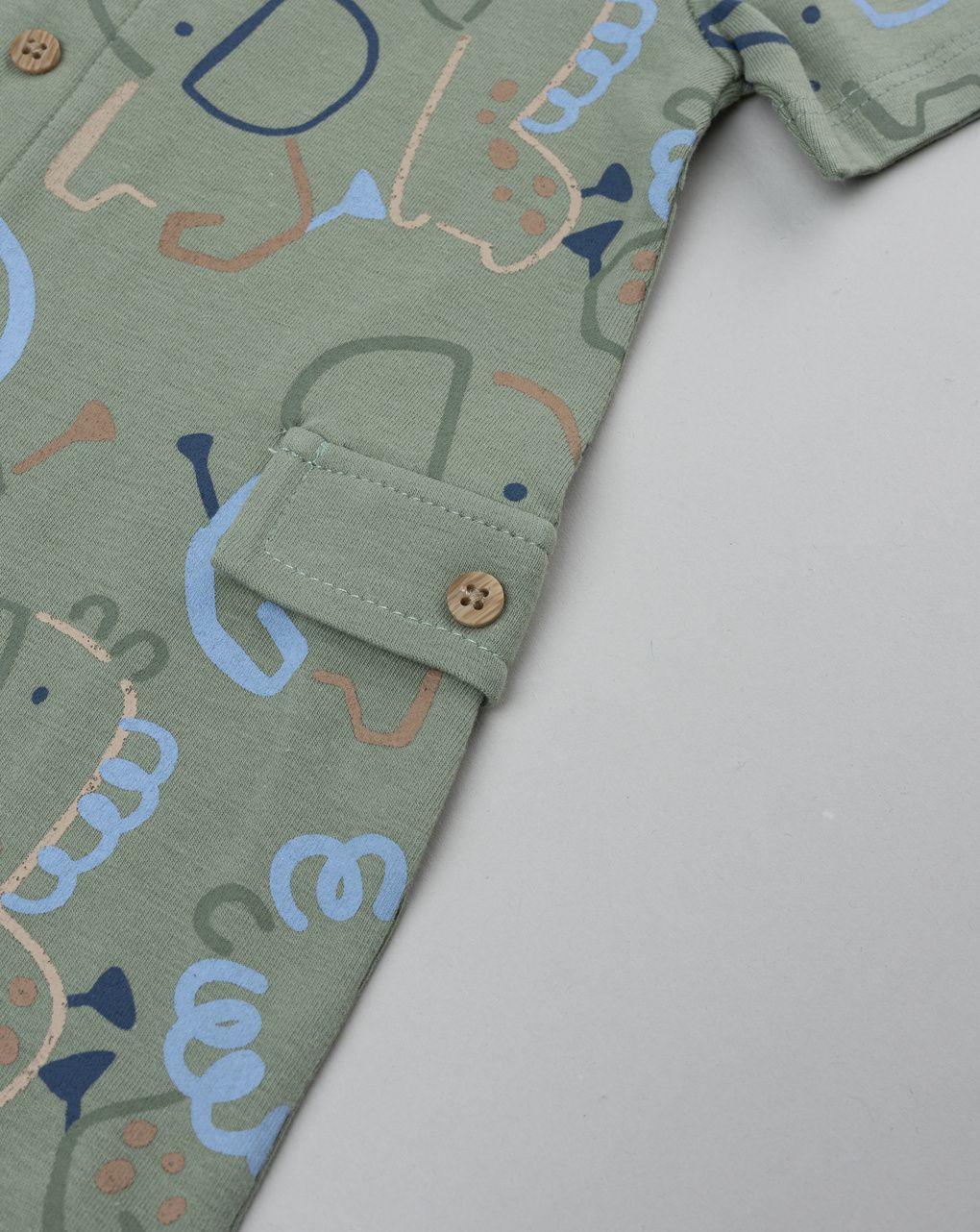 Pagliaccetto bimbo verde elefantini