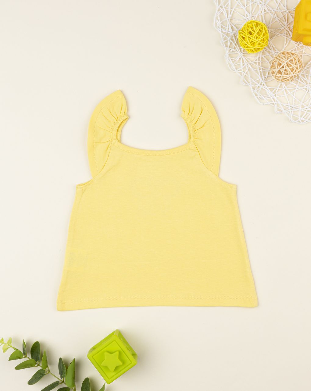 Canotta gialla bimba farfalla