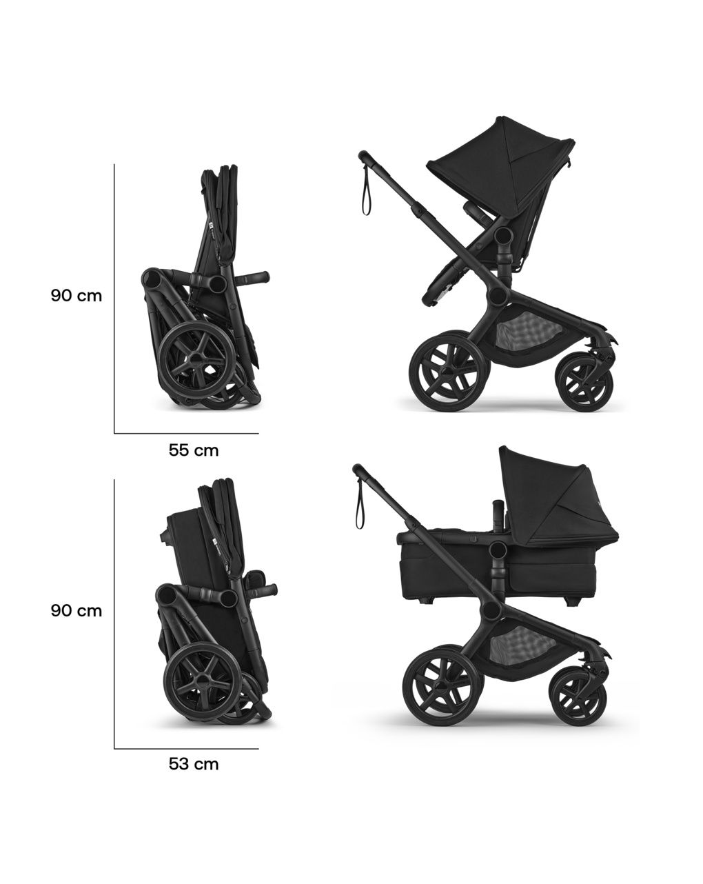 Passeggino e navicella fox 5 renew heritage black - bugaboo