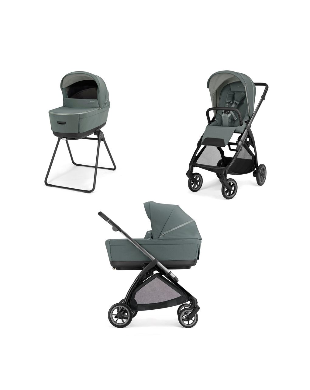 Electa system duo - studio grey con telaio iron - inglesina