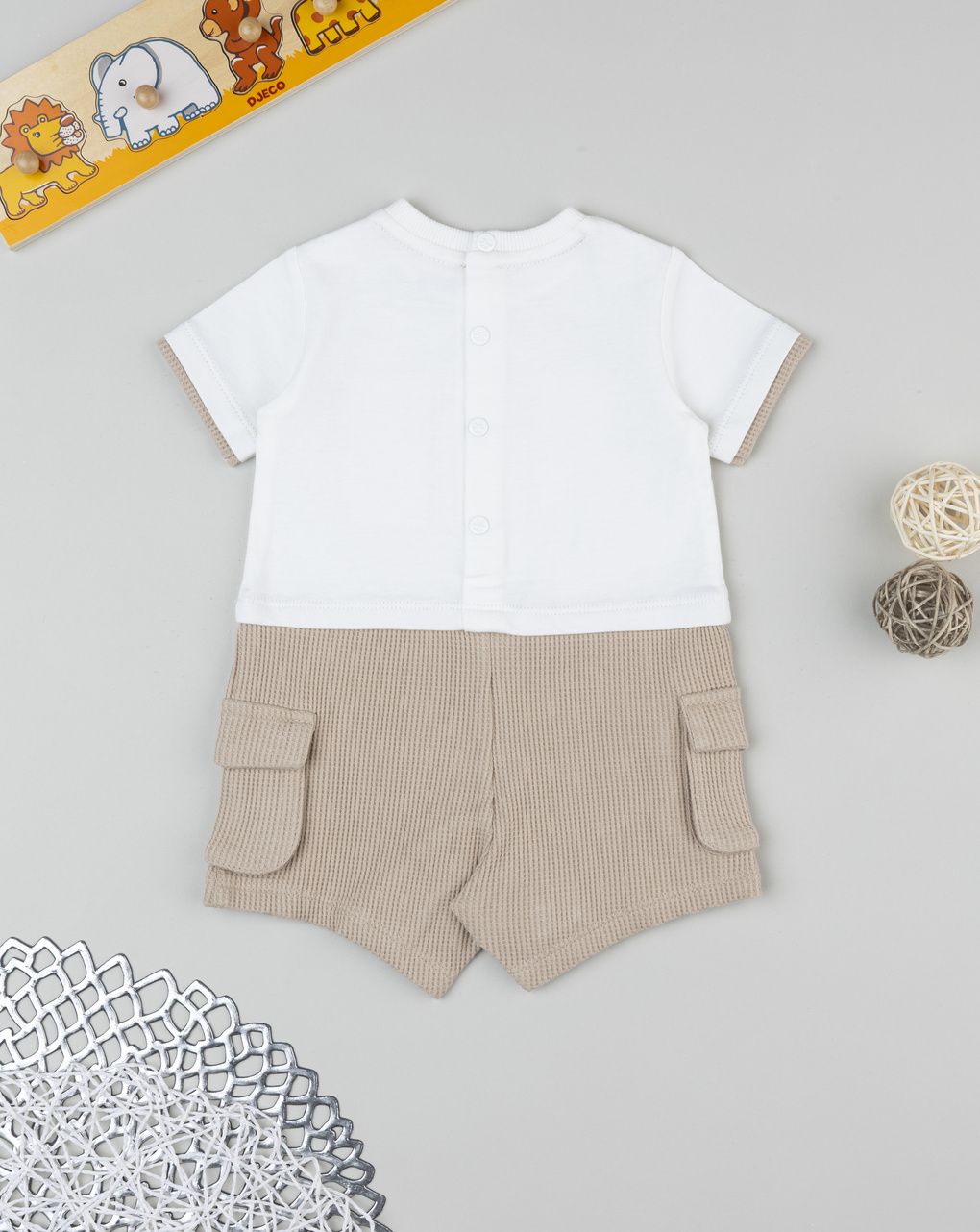 Pagliacceto bimbo bianco/beige