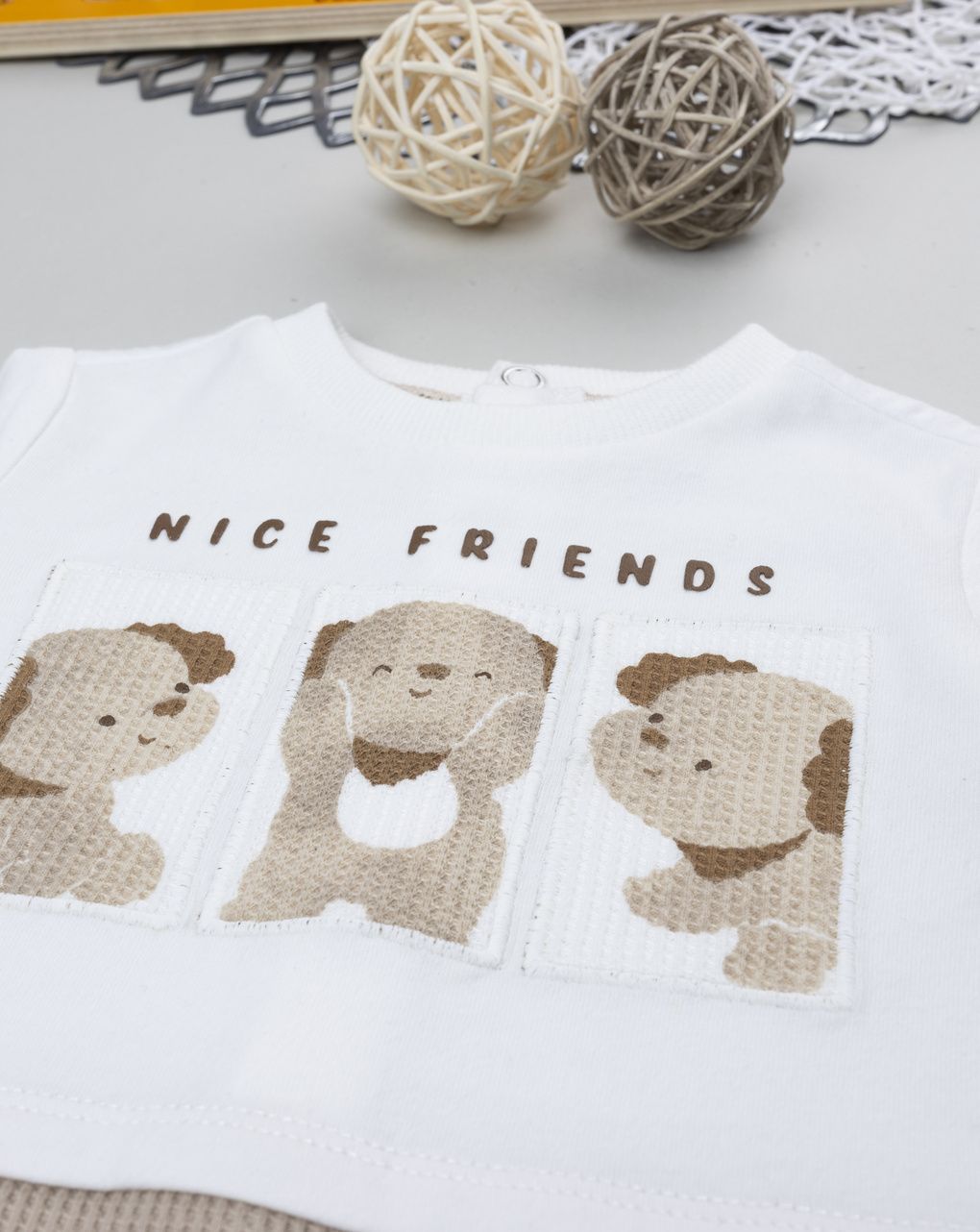 Pagliacceto bimbo bianco/beige