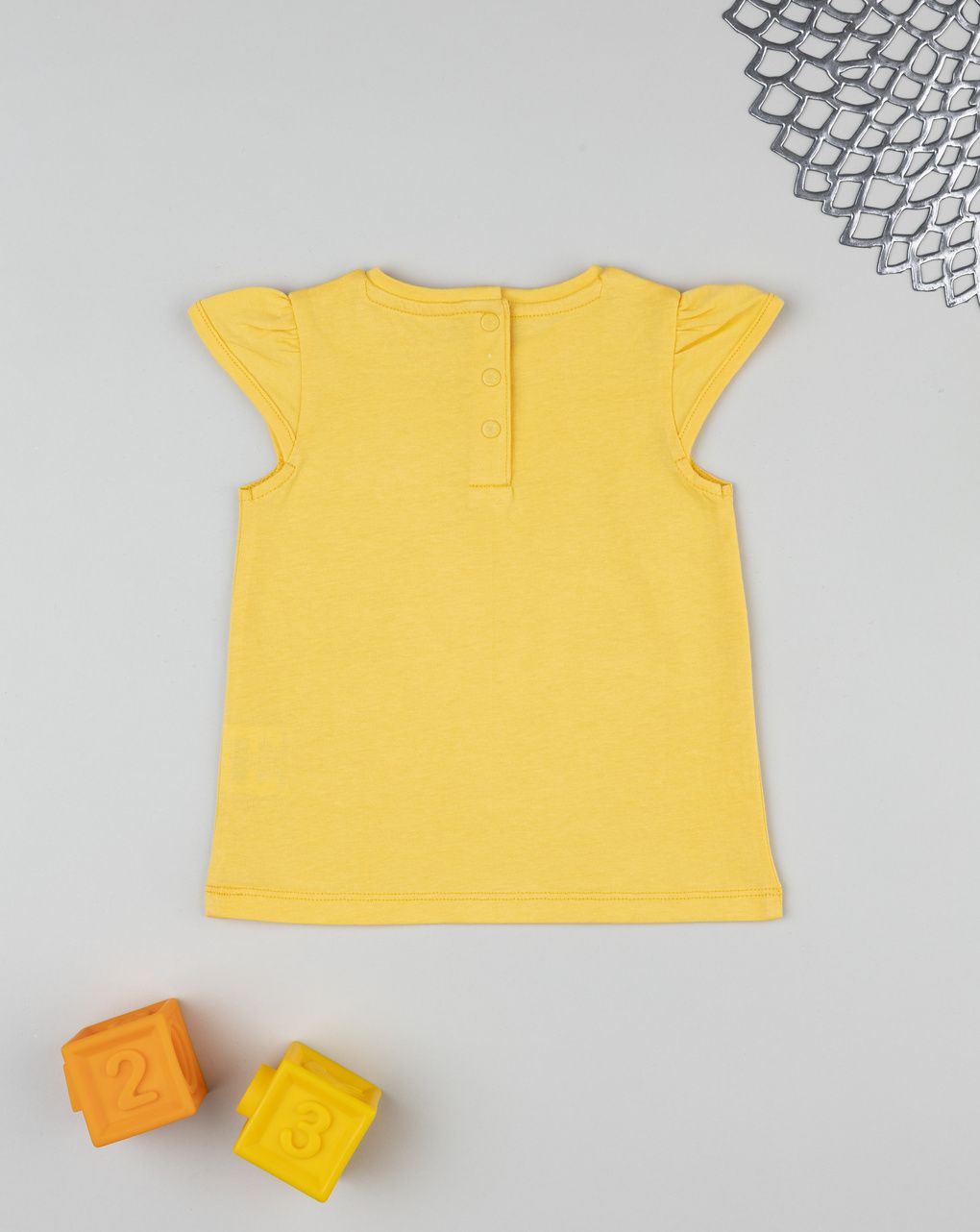T-shirt bimba gialla maniche ad aletta