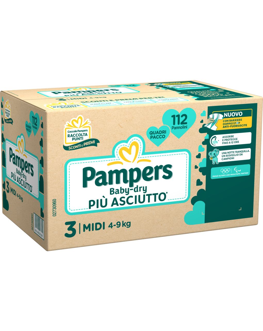 Pannolino quadri pacco baby dry midi x112 taglia 3 4-9 kg - pampers